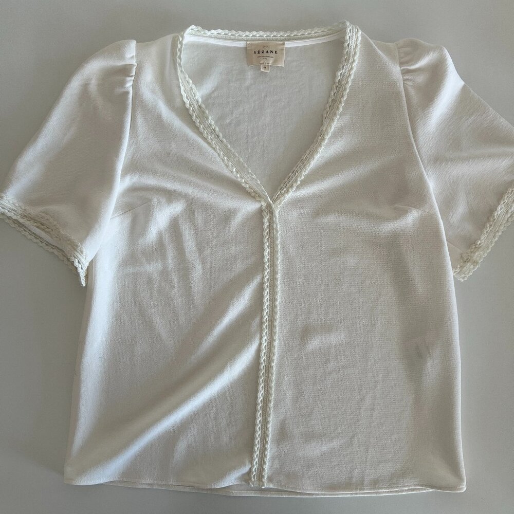 like new Sézane Tina blouse / ecru / size 2 or EU34 - Picture 3 of 11